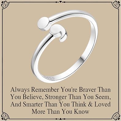 SEIRAA Semicolon Ring Inspirational Motivational Ring Recovery Suicide Awareness Jewelry Semicolon Jewelry for Women