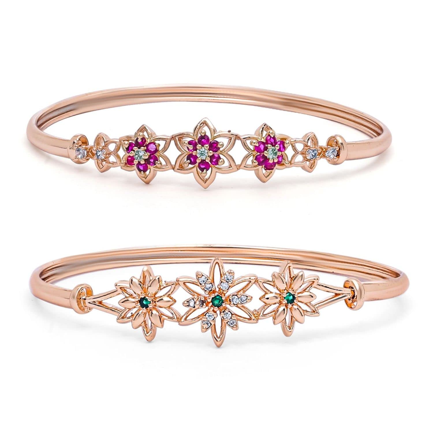 Valentines Special Rose Gold Plated Cubic Zirconia Bracelet Jewellery for Women & Girls-image-23