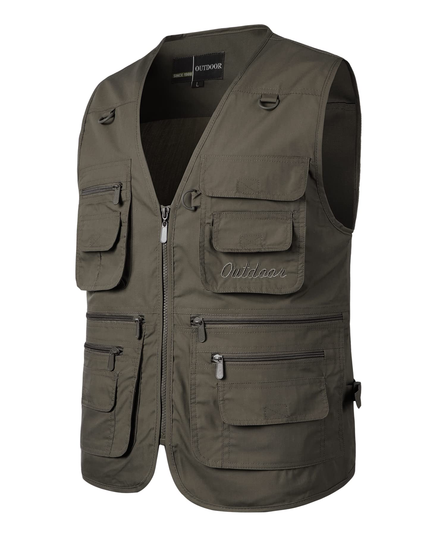 Herren Outdoor Freizeit Weste Atmungsaktiv Funktionale Arbeitsweste Leicht Fotografie Reporterwesten Camping Wandern Ärmellos Jacke mit Vielen Taschen