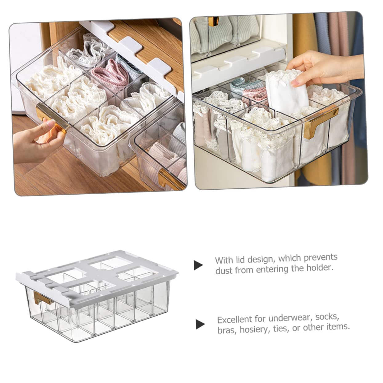 Caja Para Ropa Interior Soporte Calcetines Almacenaje Armario Organizador