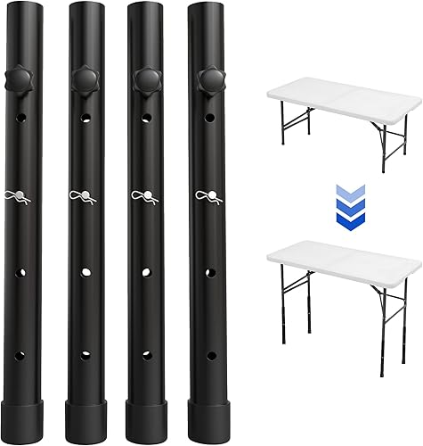ZhouDaShu Extensores de patas de mesa para mesas plegables, extensiones de patas de mesa para patas dobladas y rectas, elevadores de patas de mesa