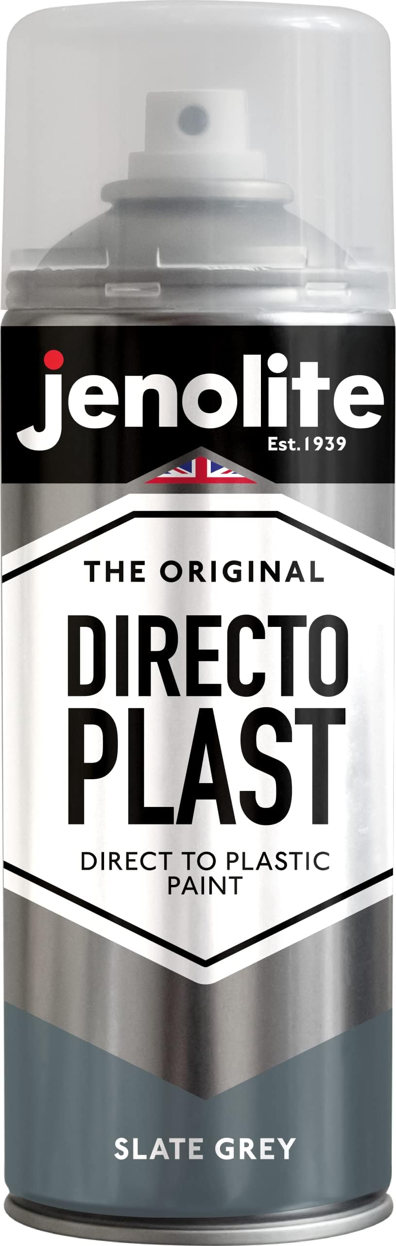 JENOLITE Directoplast Gloss Spray Paint For Plastic SLATE GREY 400ml (13.5fl oz) Multi