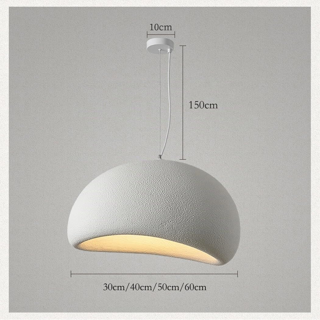 Lampada A Sospensione Wabi-Sabi Lampada Moderna E27 Lampadario Tavolo Da Pranzo Creativa Paralume In Pietra Imitazione Per Sala Da Pranzo Camera Da Letto Soggiorno Cucina Isola Corridoio Bianco(40CM)