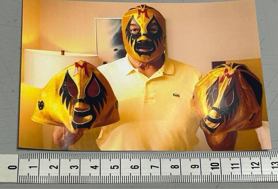 プロレスマスク ミルマスカラス 全日本プロレス 中古 ミルマスカラス プロレスマスク 全日本プロレス 覆面 紫x金 - メルカリ