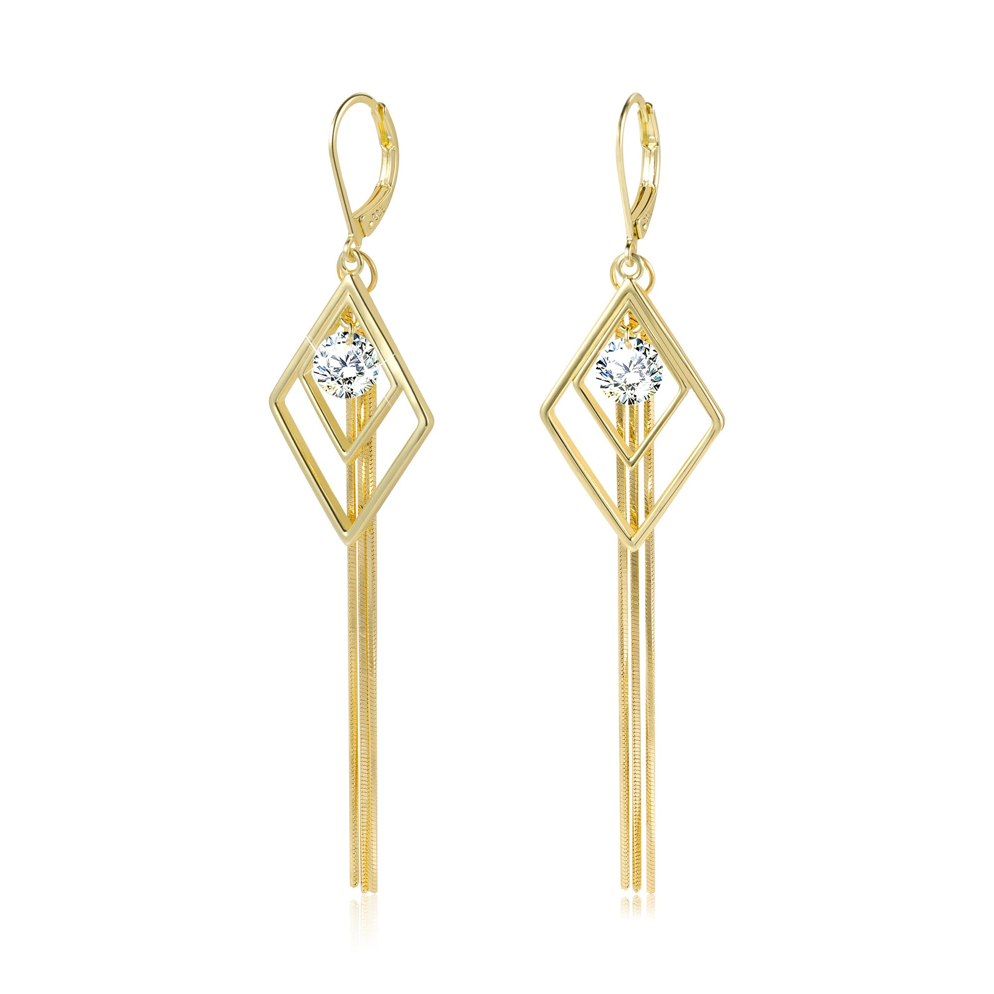ALEXCRAFT Dangle Oorbellen voor Dames, 925 Zilveren Oorknopjes met Lange Ketting, Kleine Druppelketting, Kwastjes, Golf, Gouden Boho Waterdruppeloorbellen voor Dames en Meisjes Bruiloft