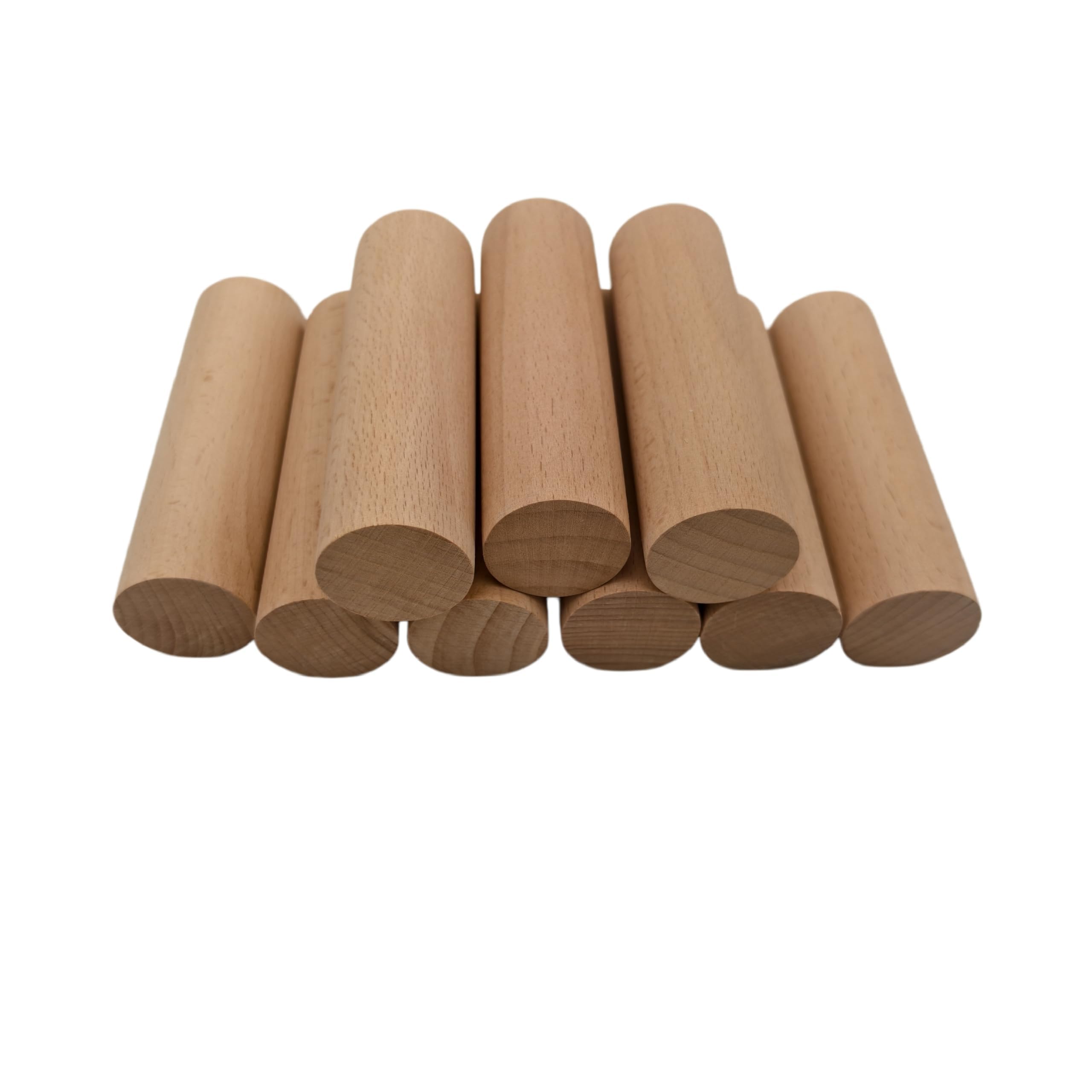 Beech Wooden Dowel Rod, 10PCS Unfinished Round Wood Sticks, Precut Hardwood Rods for Craft DIY, Wands, Flags and Home Decor (10 * 3CM-10PC)