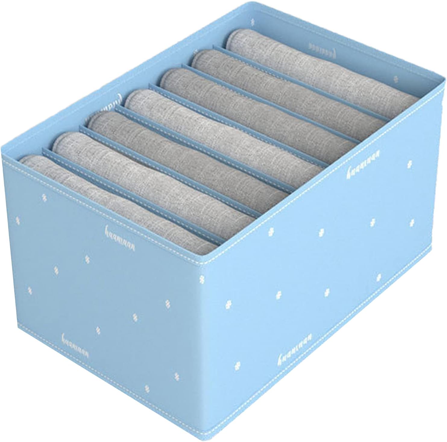 Closet Organizer Wardrobe Washable 7 Grids Foldable Visible Clothes Organizer Storage Boxes Drawer Mesh Separation Box for Home T-Shirt Jeans Socks Panty