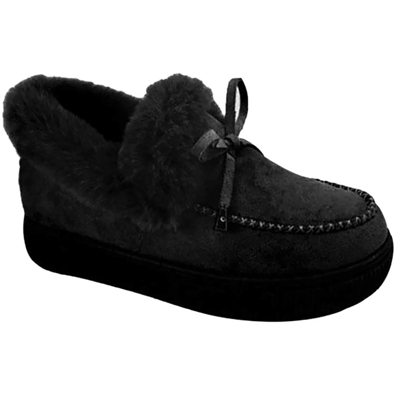 Corashoes Platform Boots, Fashion Flat Boots for Women Casual Snow Boots with Fur Lined Winter Warm Booties Anti-Slip Comfortable Thermal Shoes Cold Weather Plush Sneakers