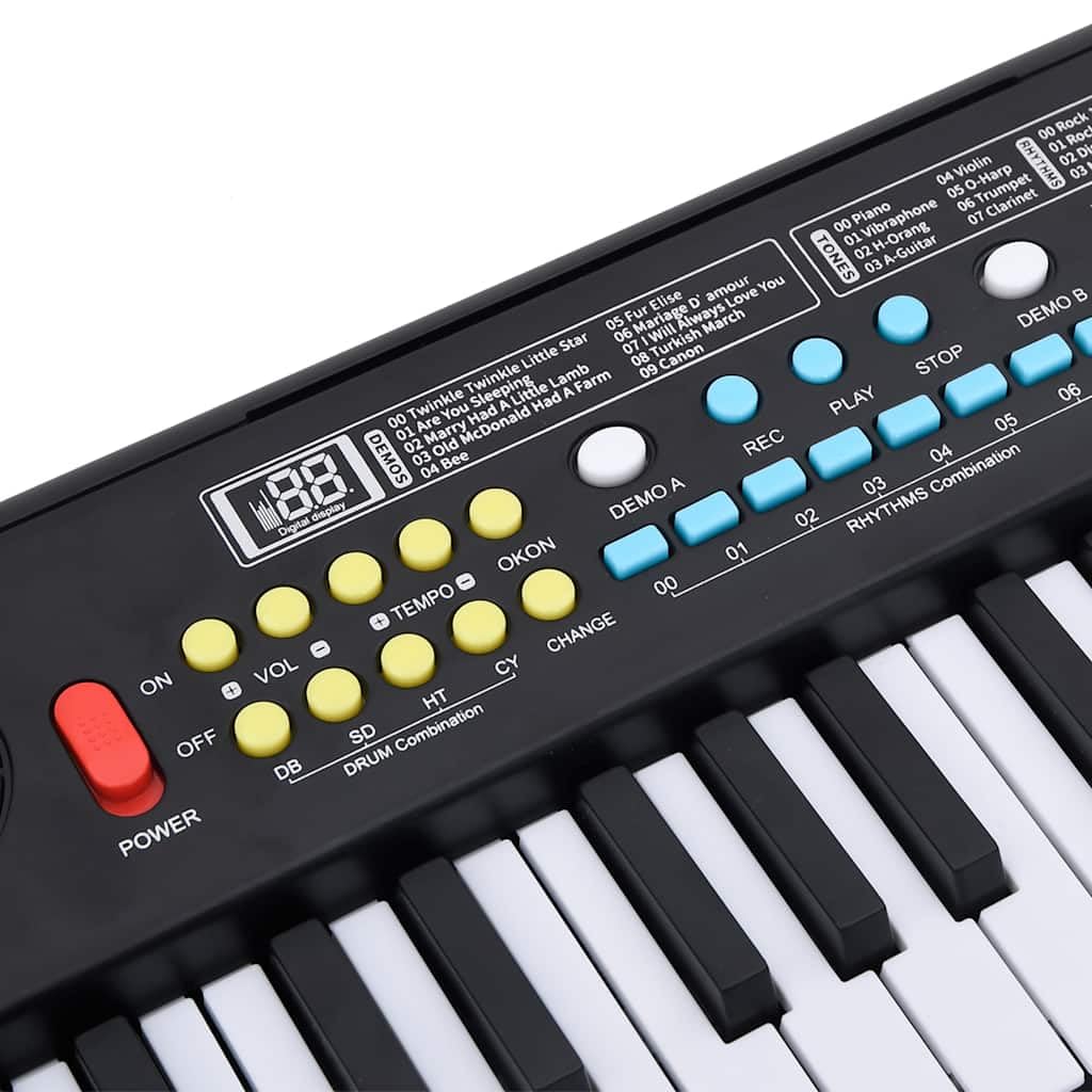 Pianoforte elettrico per bambini, con 37 tasti, microfono, USB e batteria, portatile, per principianti, insegnamento musicale, casa, palcoscenico e studio, regalo
