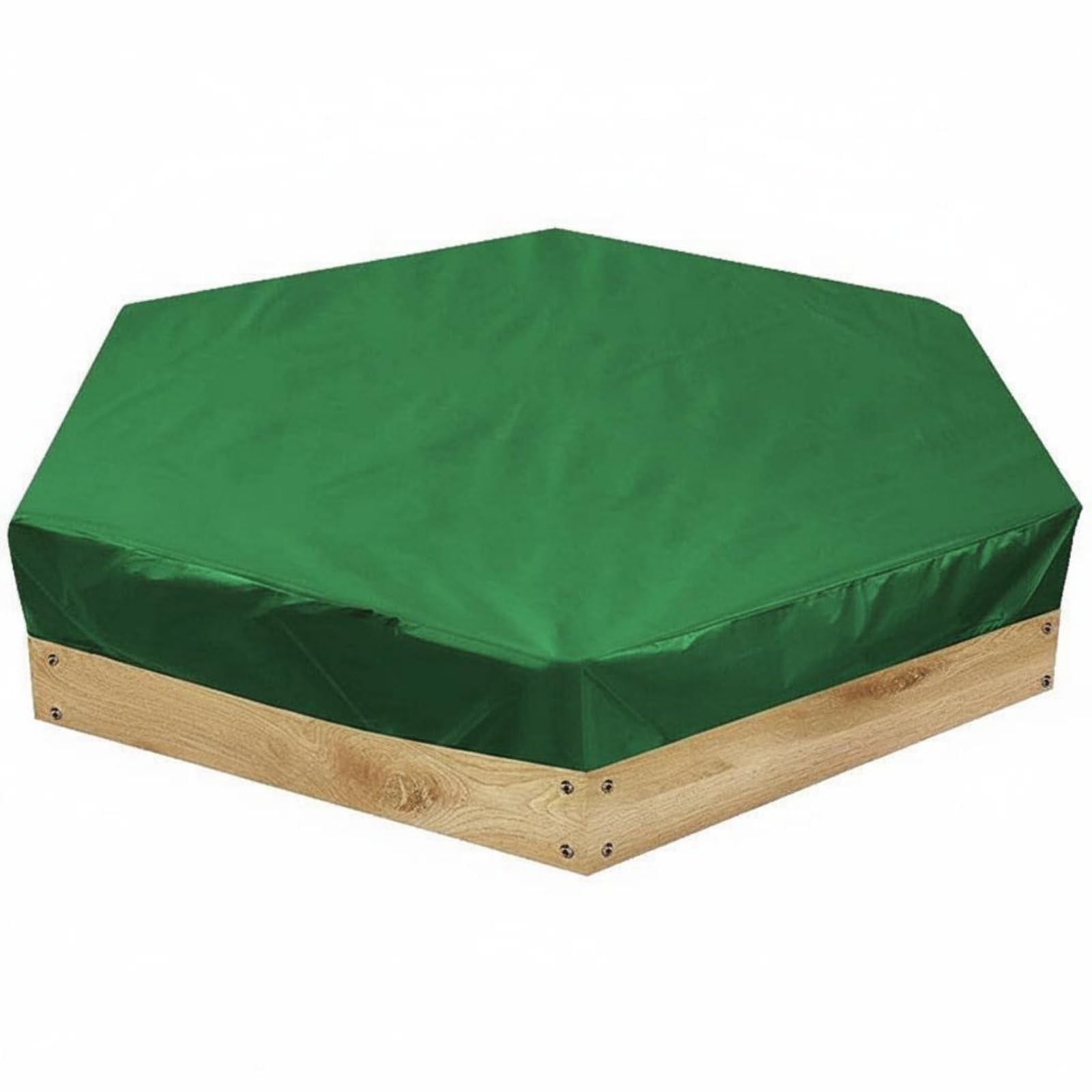 Sun Protection Hexagonal Sandbox Cover 210D Material Hexagon Sandpit Cover Dustproof Waterproof Sandbox Tarp All-Season Use for Children, Garden, Backyard, Patio, Dark Green, 230-200-20cm-image-37