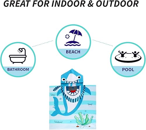 Miniatura 6 de NovForth - Toalla con capucha de diseño de cocodrilo para piscina, baño, playa para niños y niñas