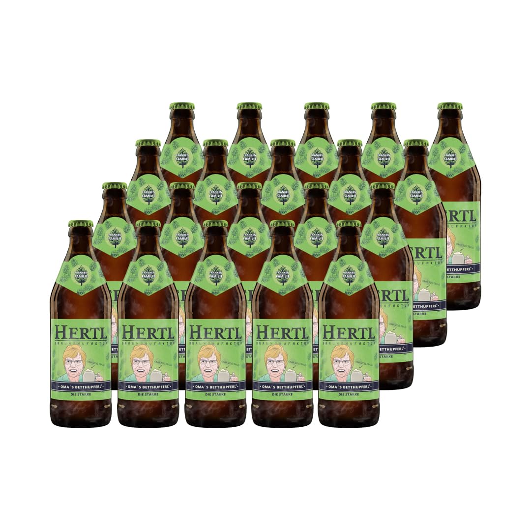 Hertl Oma's Betthupferl aus der Braumanufaktur Hertl | | 10L (20 x 0,5L Flaschen) | Fränkischer Bernsteinbock im Kasten | 6,5% vol - Bier aus Deutschland