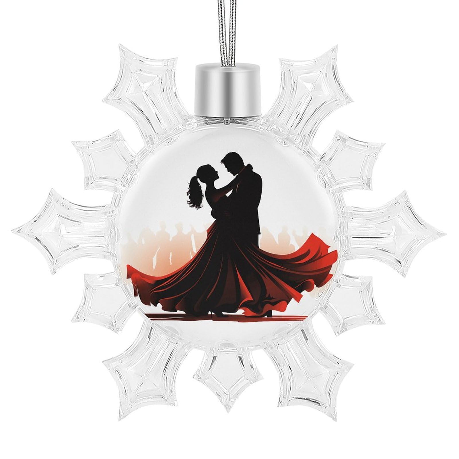 Ballroom Dance Snowflake Ornaments Cute Snowflake Pendant Exquisite Christmas Tree Ornaments for Christmas Weddings New Year Birthday Holiday Celebration