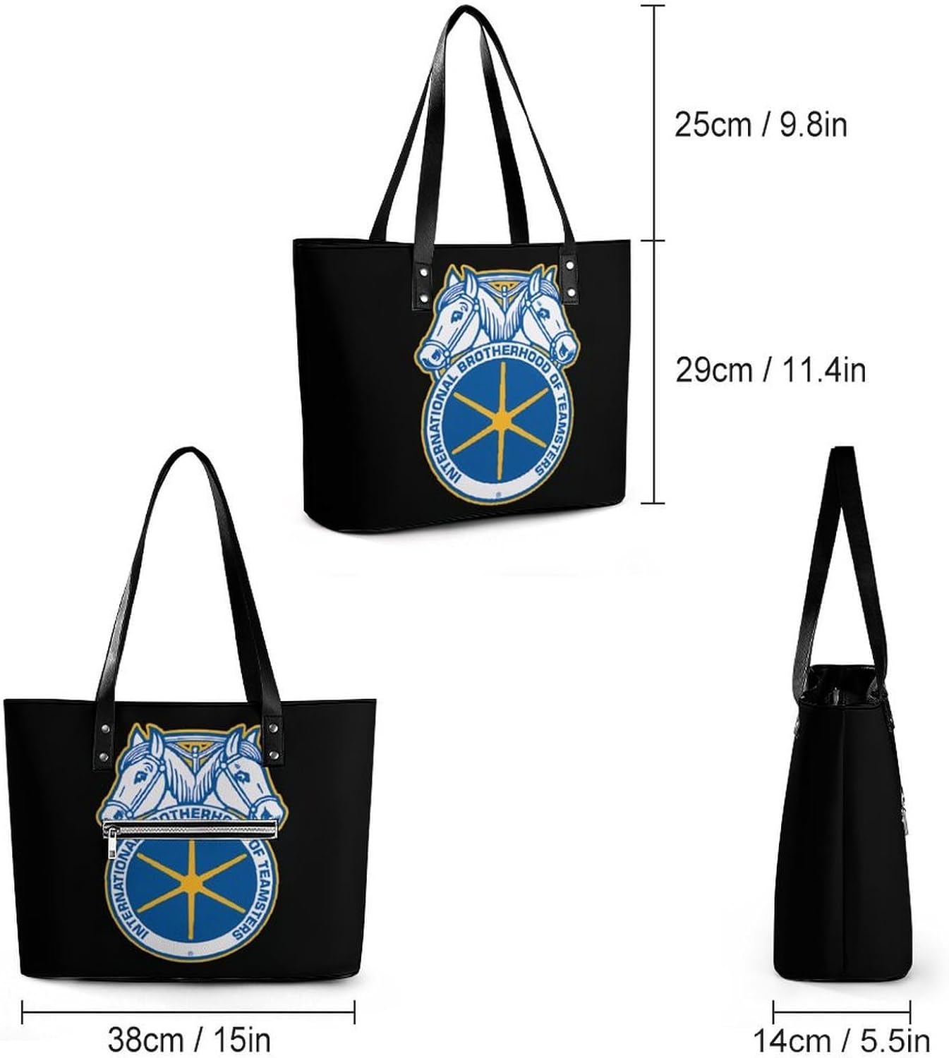 Teamsters Flag Women's Satchel Handbags Tote Shoulder Bag Purses for Travel Shopping Work