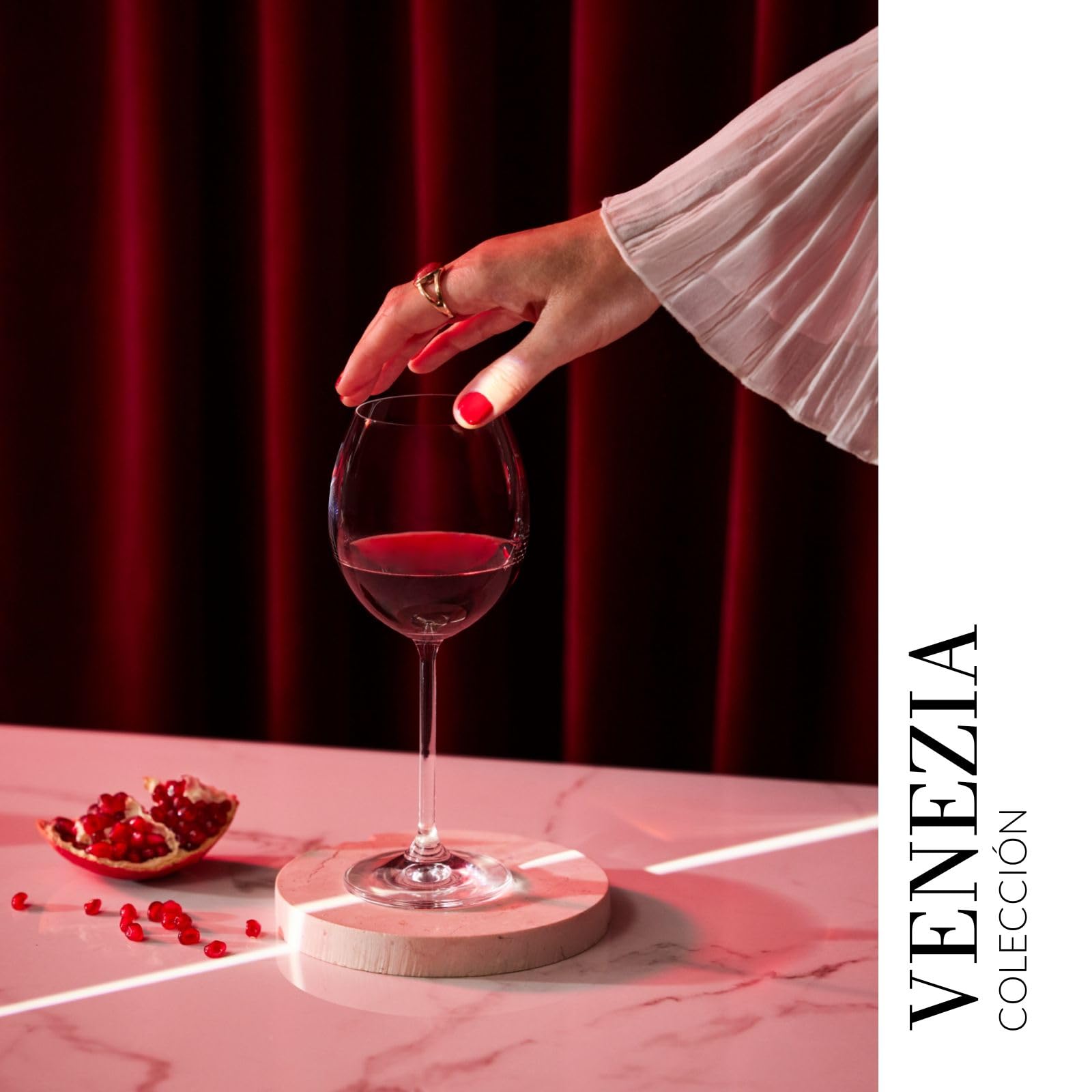 Krosno Copas de Vino Tinto Juego de 6, 380 ml, Colección Venezia | Vasos vino blanco, rosado, espumoso, cóctel, Cristal sin plomo, Apto para lavavajillas, Cristalería elegante, Idea de regalo