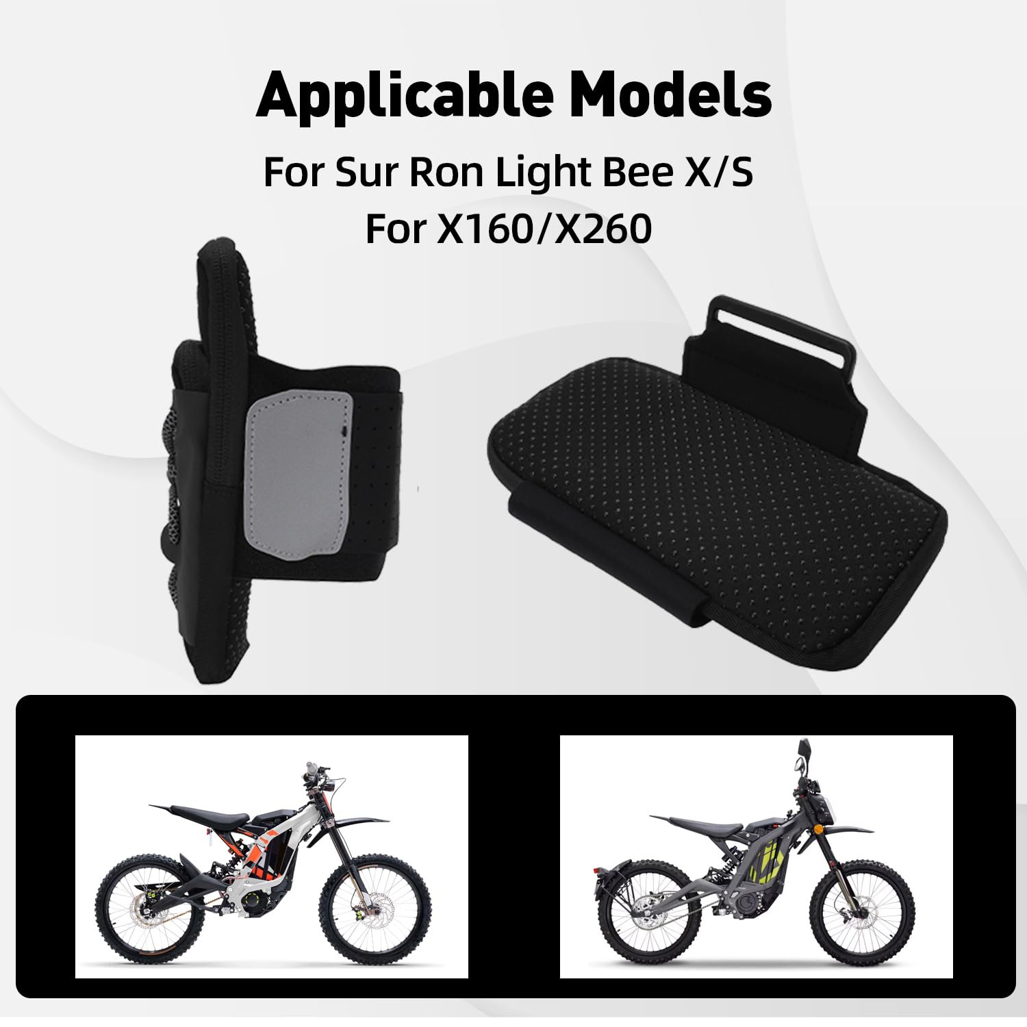 JFG RACING Torba na narzędzia motocyklowe i telefon, torba do przechowywania ramy baterii do Sur Ron S/X Light Bee S/X X160/X260/Eride Pro SS 3.0-czarna