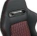 Racing Seats,Universal Pair Bucket Seat For Cars With Bottom Mount Sliders,Black PVC Leather Red Diamond Shiny Mesh Fabric Racing Seats
