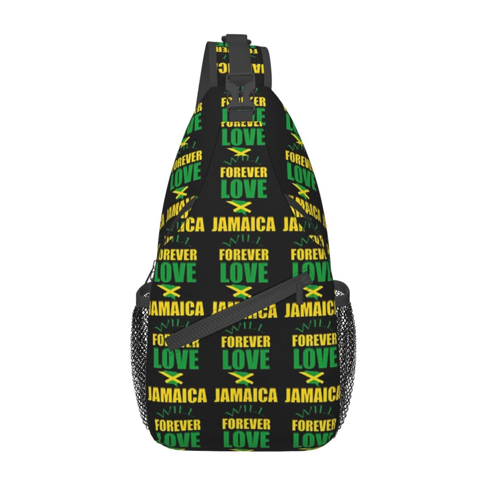 Eujgvbou Unisex Jamaica Flag-Cc00000000005 Cute Jamaica Flag Crossbody Sling Backpack Sling Bag Travel Hiking Chest Bag Jamaican Daypack For Women Men