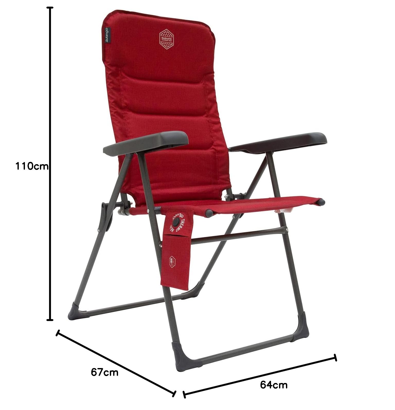 Vango Radiate DLX Campingstuhl Mit Integrierter Heizung – 7-fach Verstellbar, Wasserabweisend