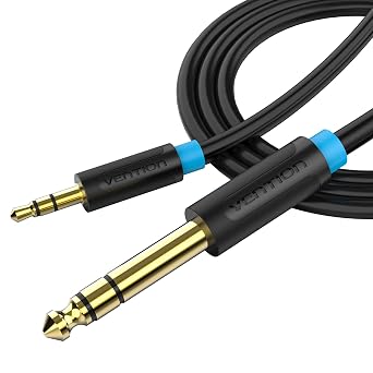 VENTION 1/8" to 1/4" Male to Male Stereo Cable 3.5mm TRS to 6.35mm Audio Cable Guitar to Aux Male Cord for Cellphone, Amplifiers, Guitar, Laptop, Home Theater Devices, Speaker 1M/3ft