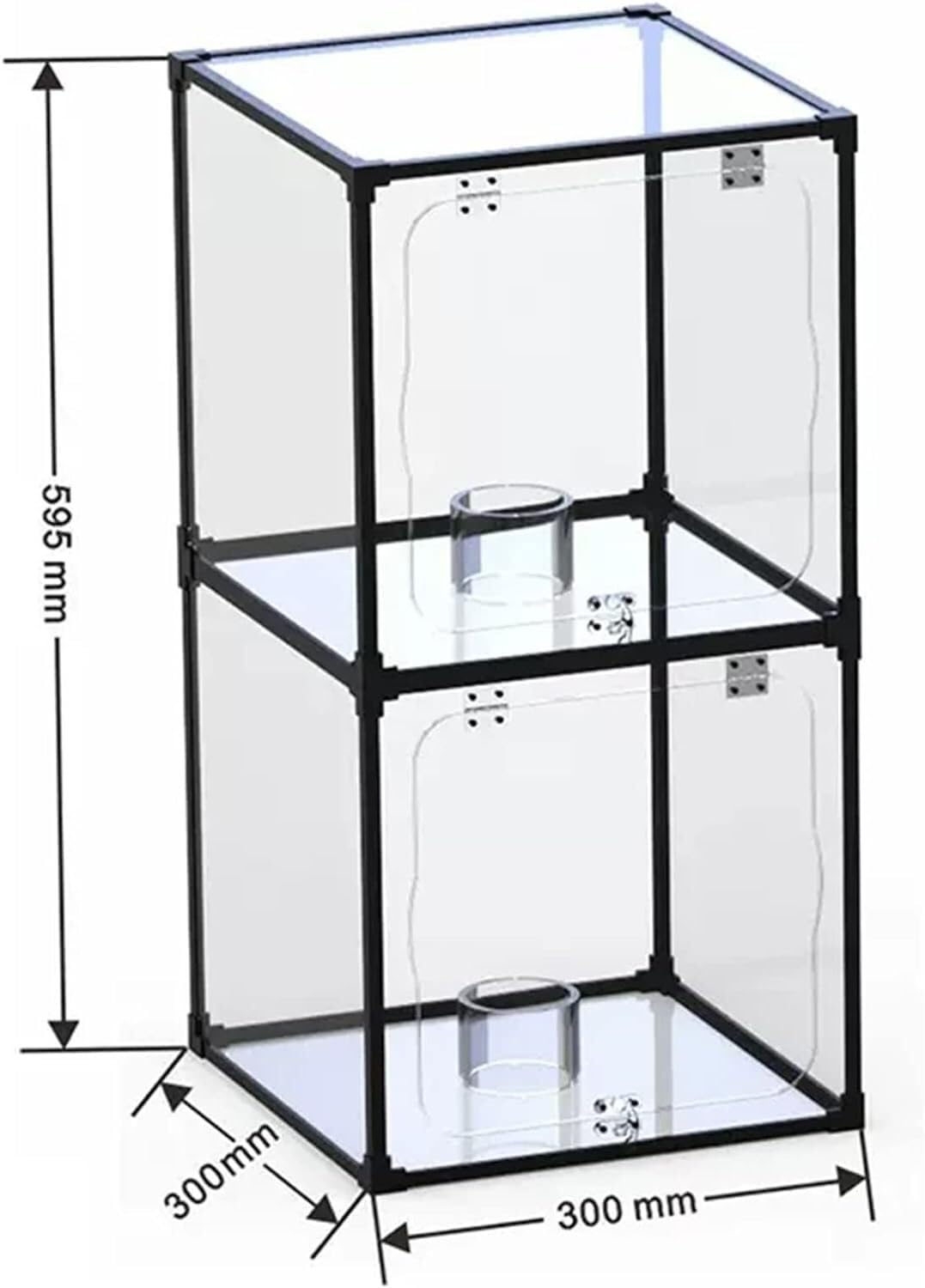 Vitrina Coleccionable, Vitrina apilable ensamblada con Cerradura de Puerta for Juguetes, muñecas, balones de fútbol, ​​Estante de exhibición Transparente ( Color : Clear , Size : 2pcs )