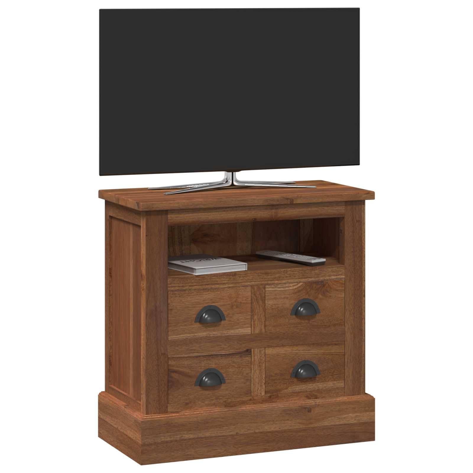 Mobiletto in legno massello di teak, 60 x 30 x 60 cm, comò naturale