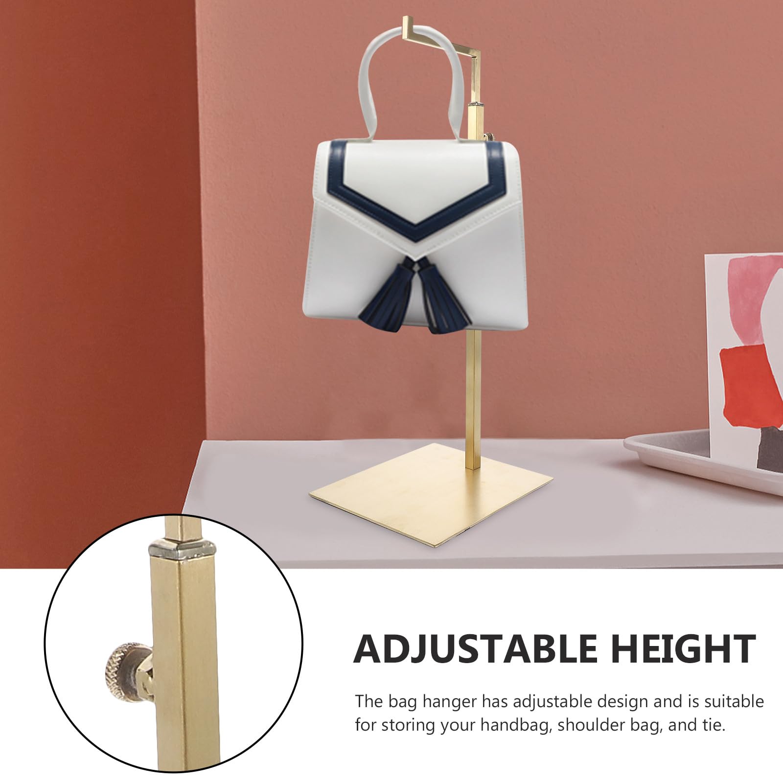Lurrose Organizador de Bolsos de Acero Inoxidable Ajustable, Perchero para Tienda, Soporte para Colgar Carteras y Cinturones, Exhibidor Multifuncional para Armario y Varios estilos