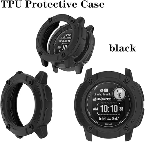 Miniatura 5 de Protector de pantalla de reloj (3+1 unidad) compatible con Garmin Instinct 2x Solar, película de vidrio templado, antiarañazos, cobertura completa