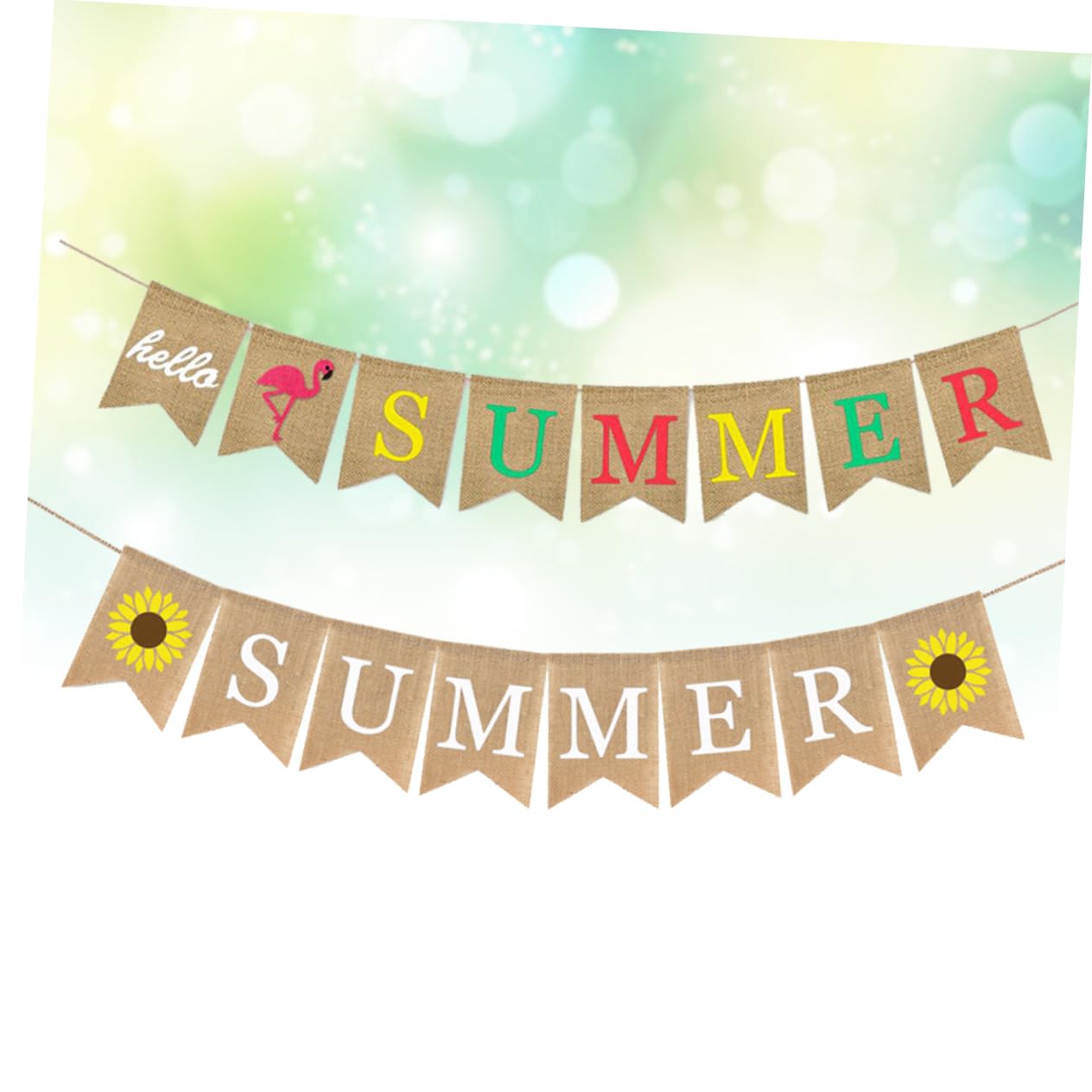 Abaodam 6 Piezas Decoración Hola Banderines De Verano Empavesado En Forma De Cola De Golondrina Pancarta De Arpillera De Verano Hola Verano Tirar De La Hawai Girasol