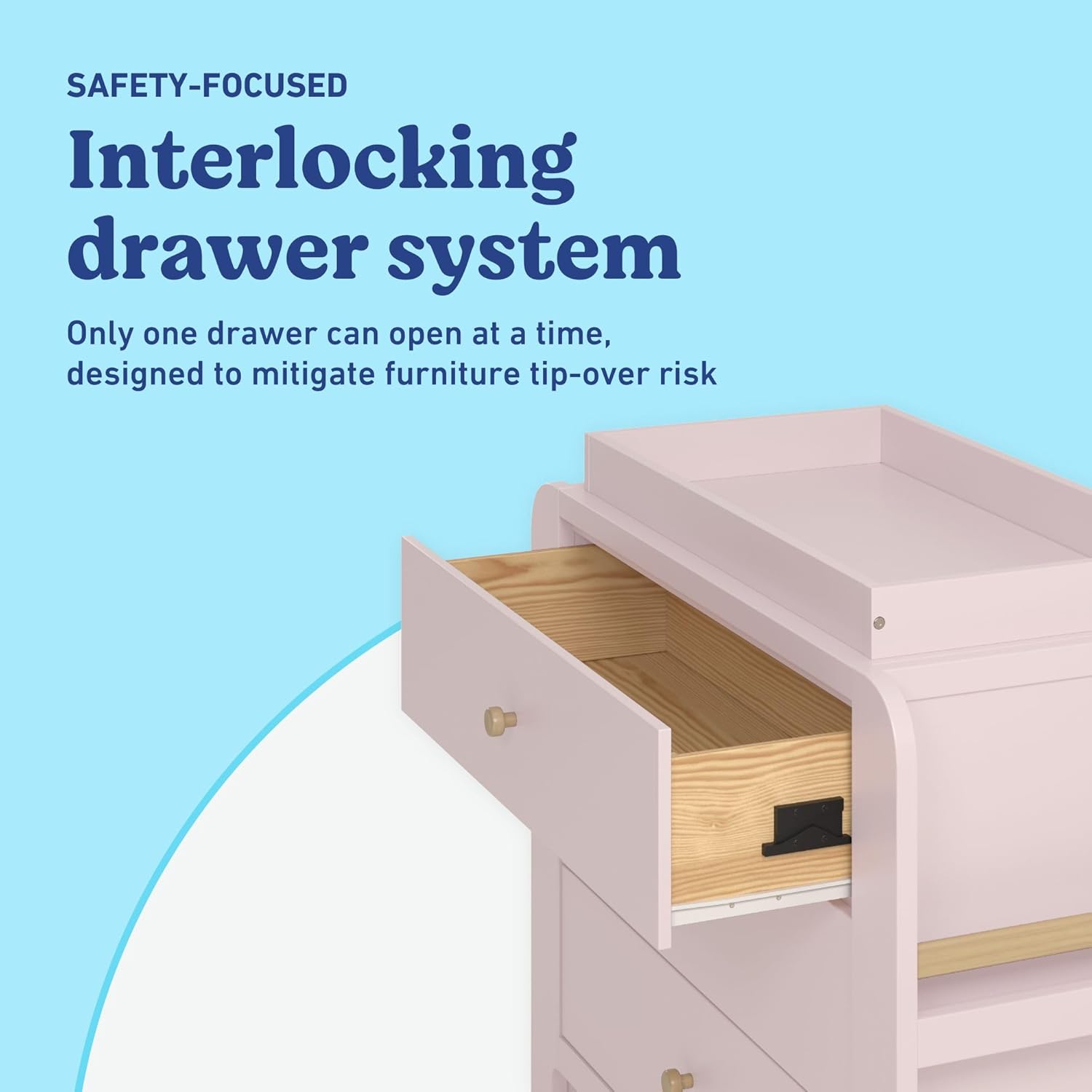 Graco Read-with-Me 3 Drawer Chest with Bookshelves and Removable Changing Topper (Blush with Driftwood) - GREENGUARD Gold Certified, Nursery & Kids' Bedroom Wood Chest with Spacious Storage