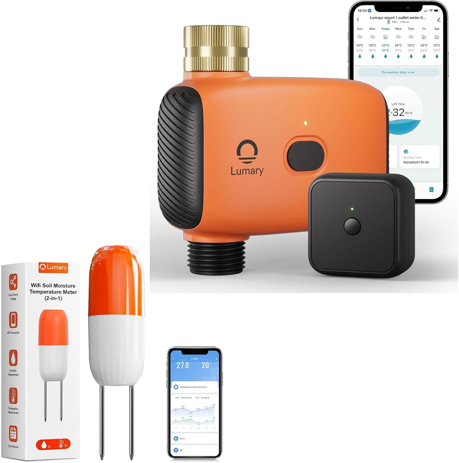 Smart Water Timer + Smart WiFi 2 in 1 Soil Meter