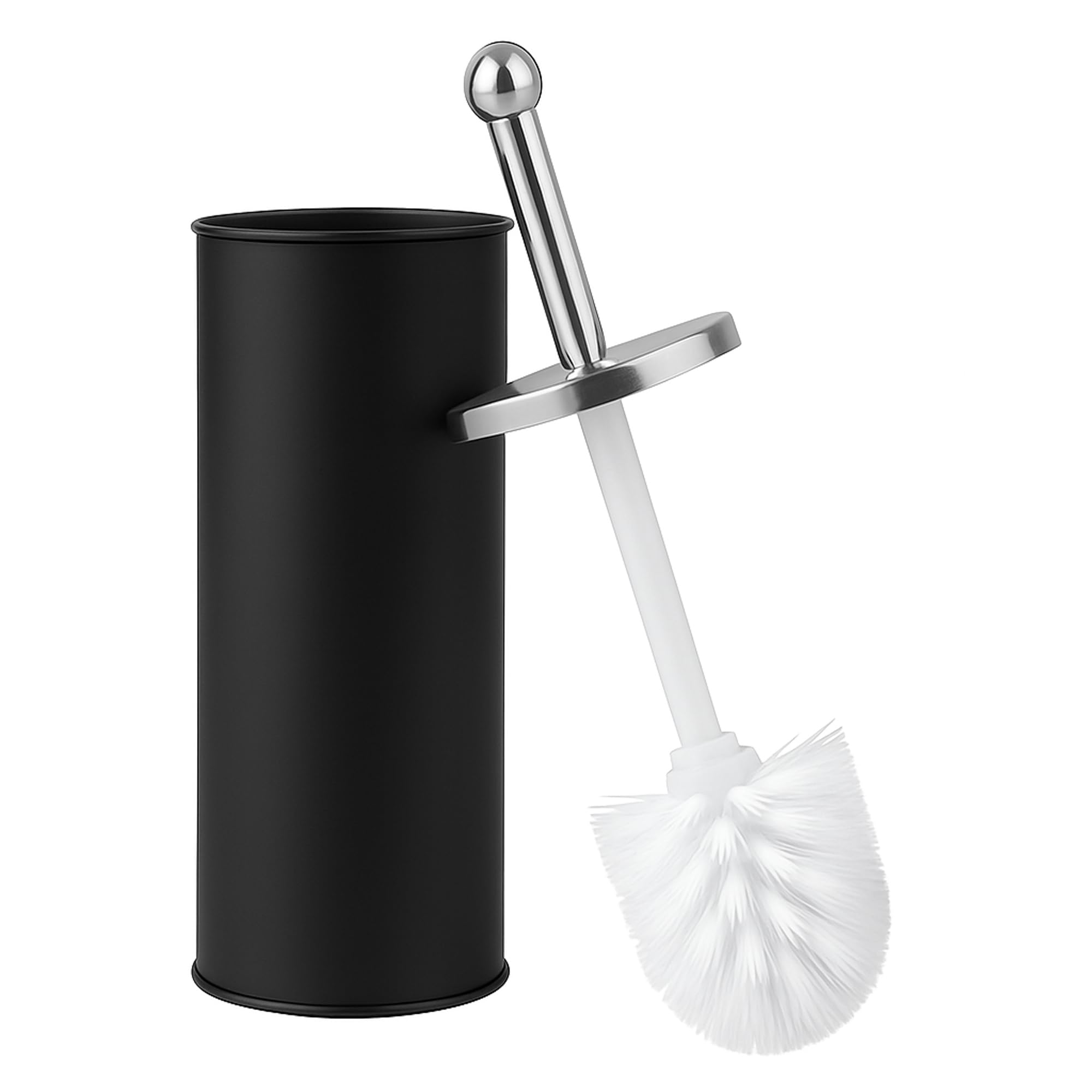 Innoteck Essentials Black Matt Toilet Brush and Holder - Stainless Steel Handle