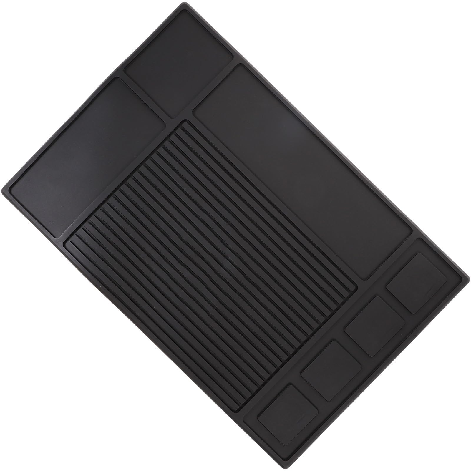 Alfombrilla Antideslizante de Silicona Organizador, para Peluquería Negro
