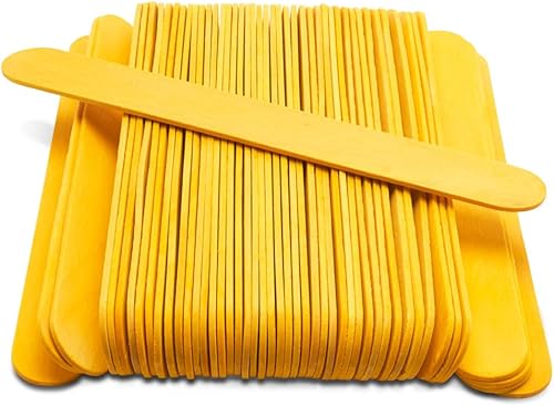 Miniatura 2 de Paquete de 100 palitos amarillos para manualidades, palitos de cera y depresores de lengua de Acción de Gracias, de 6 pulgadas, paquete de 100