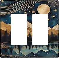 Vista 130 de William Morris Floral Boho Azul Medianoche Azul Bohemio Flor 1 Banda Dúplex Cubierta de Salida Decorativa Receptáculo Único Interruptor Eléctrico