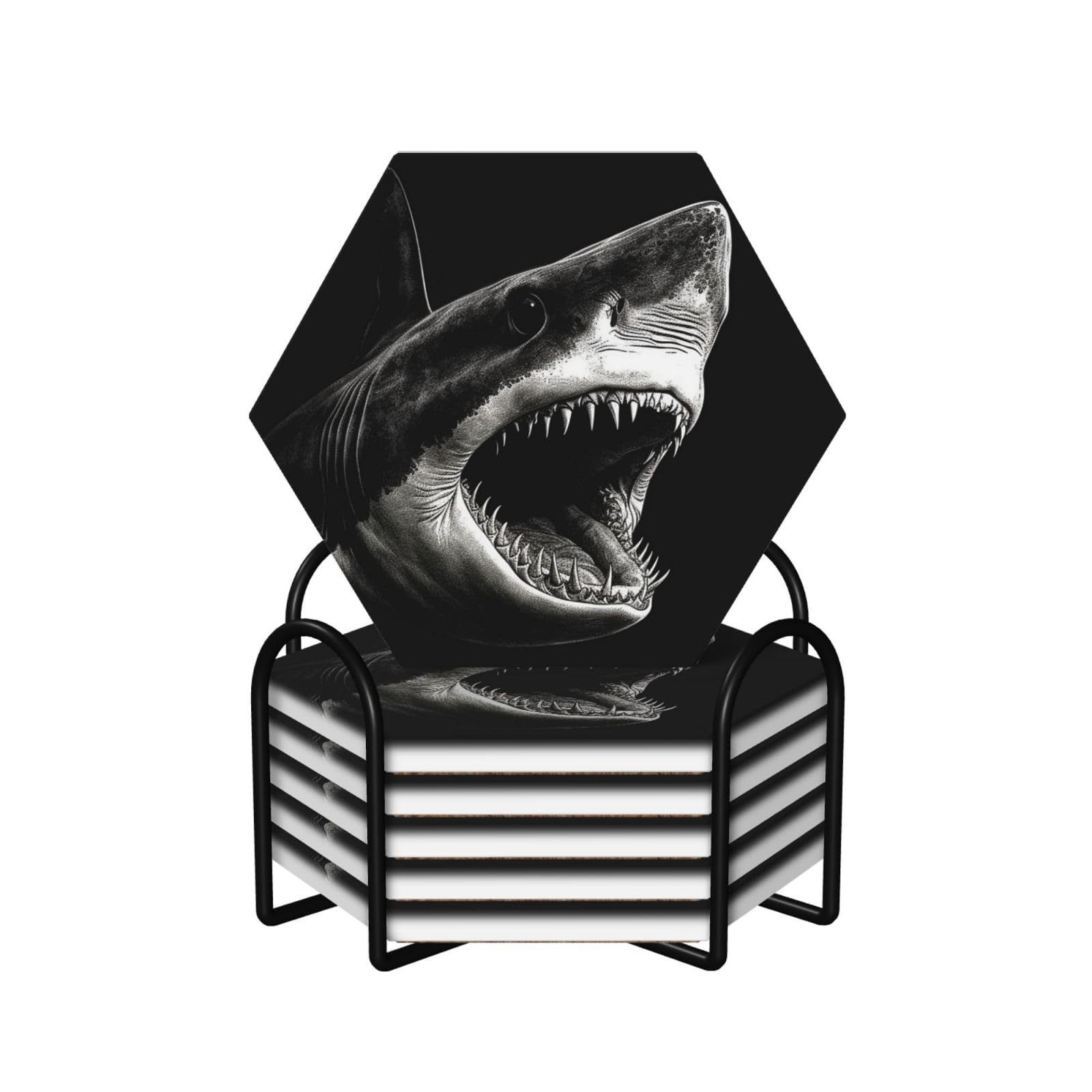 Dessous de verre absorbants requin contre les traces d'eau sur table