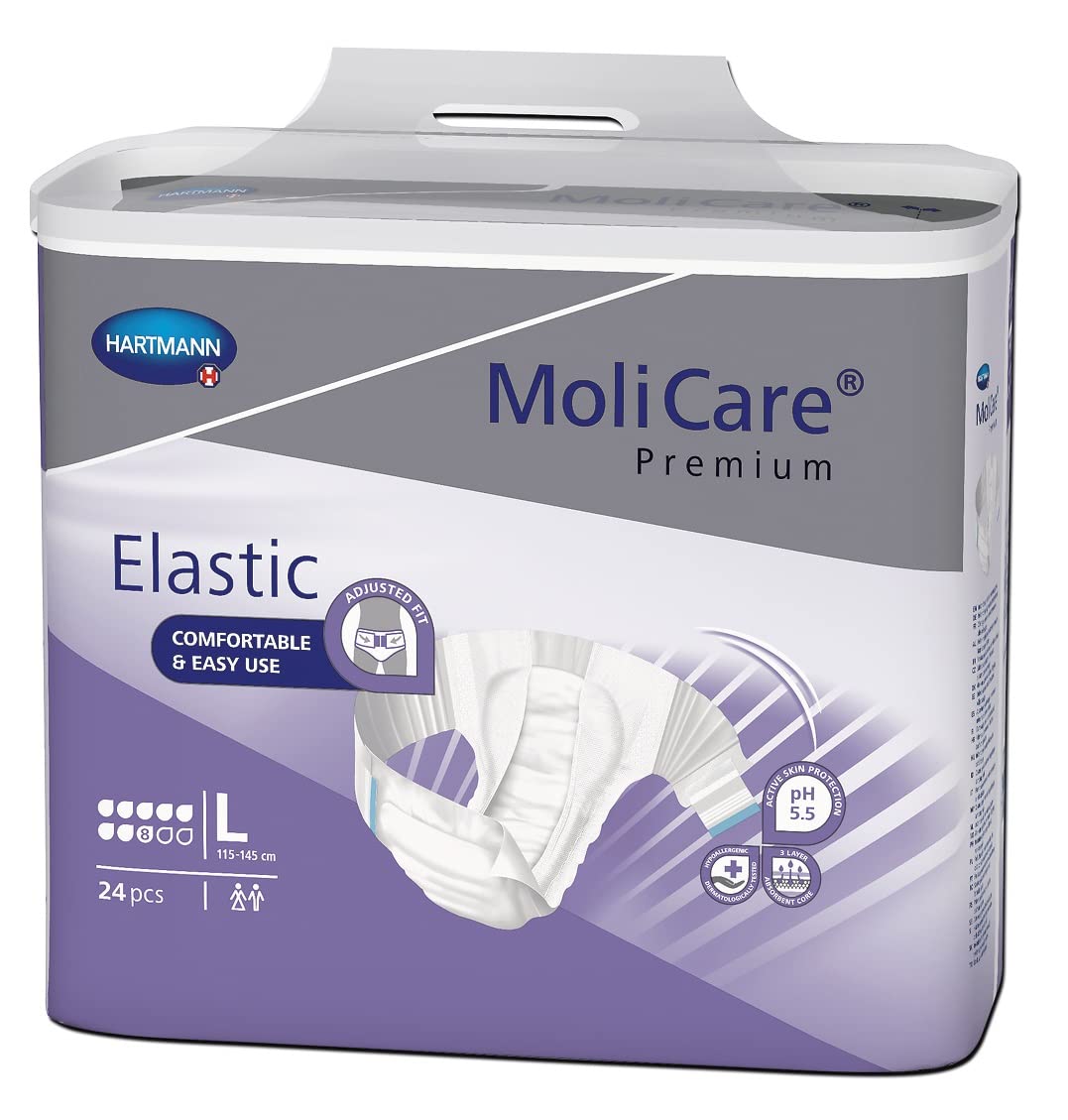 MoliCare Premium Elastic 8 Tropfen - Gr. Large - Windelhosen & Vorlage in Einem von Paul Hartmann