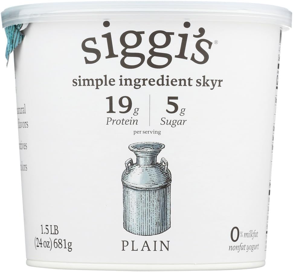 Siggis Skyr Icelandic Plain Non Fat Yogurt, 24 Ounce -- 6 per case.