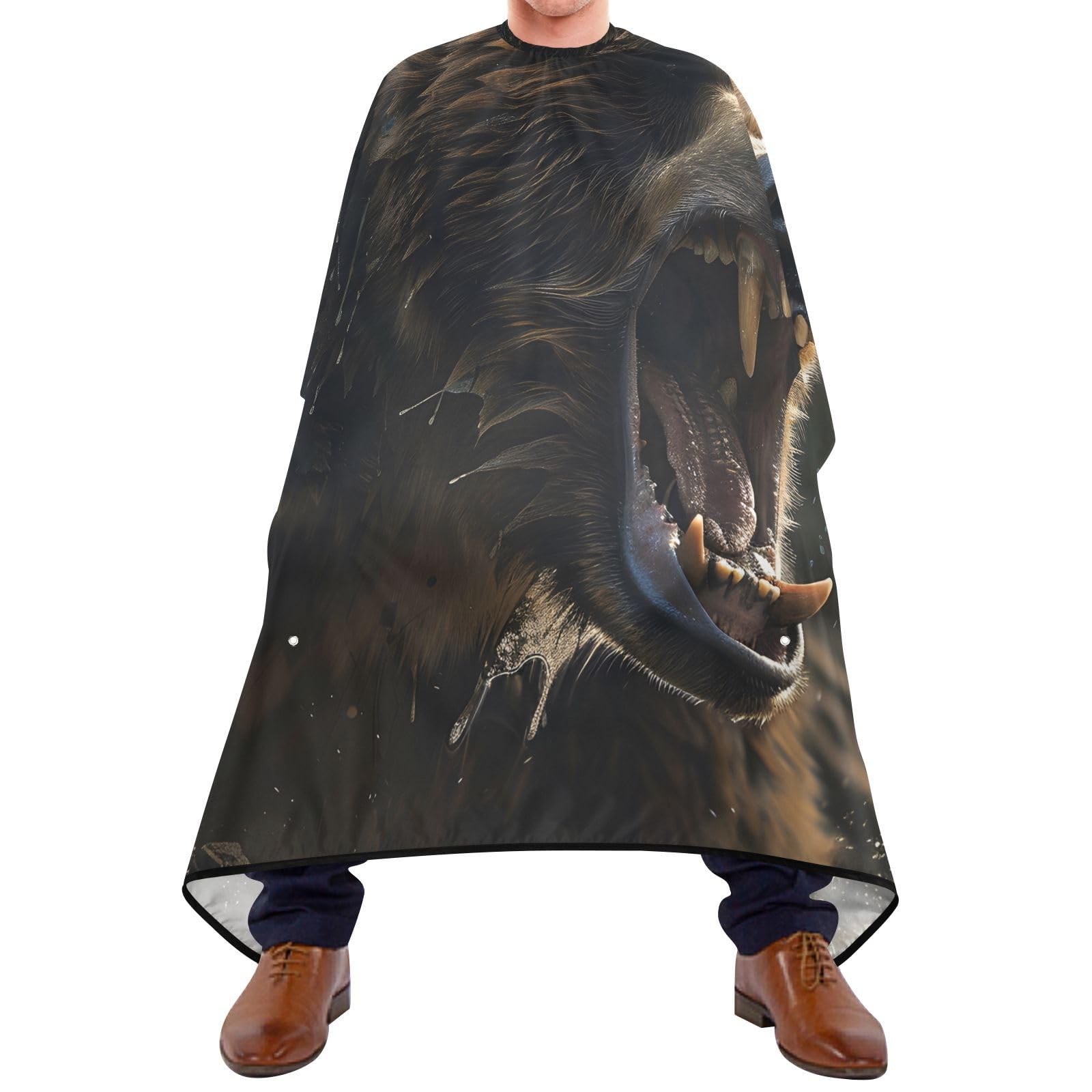 Hezely Bear Brown Hair Dye Cape, Barber Cape for Adults,Waterproof Salon Cape,Waterproof Hairdressing Styling Hair Cutting, 65
