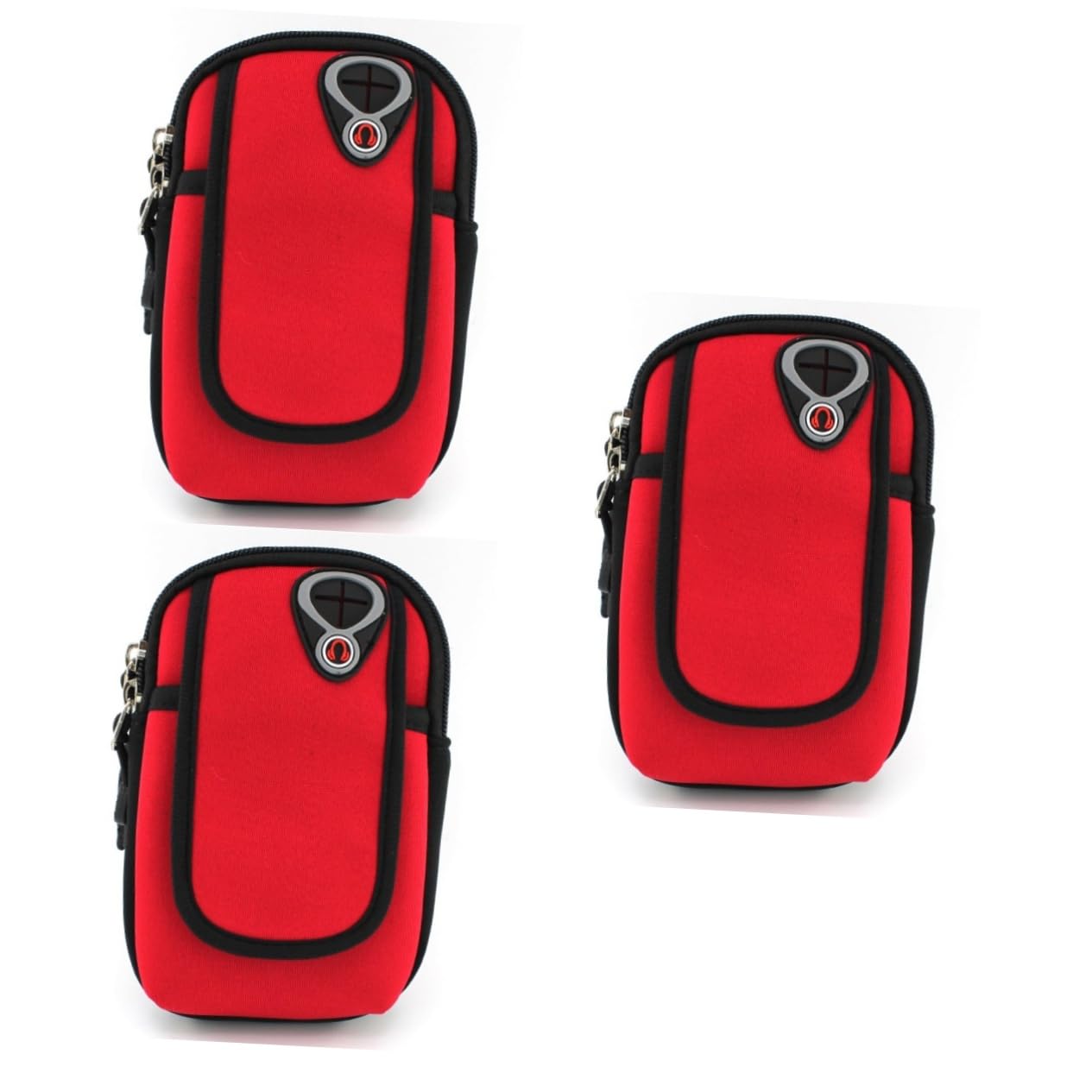 OSALADI 3 Pz borsa da braccio regolabile traspirante lavabile pacchetto braccia ciclo jogging ewexercise marsupio fascia da braccio borsa del pacchetto del braccio rosso