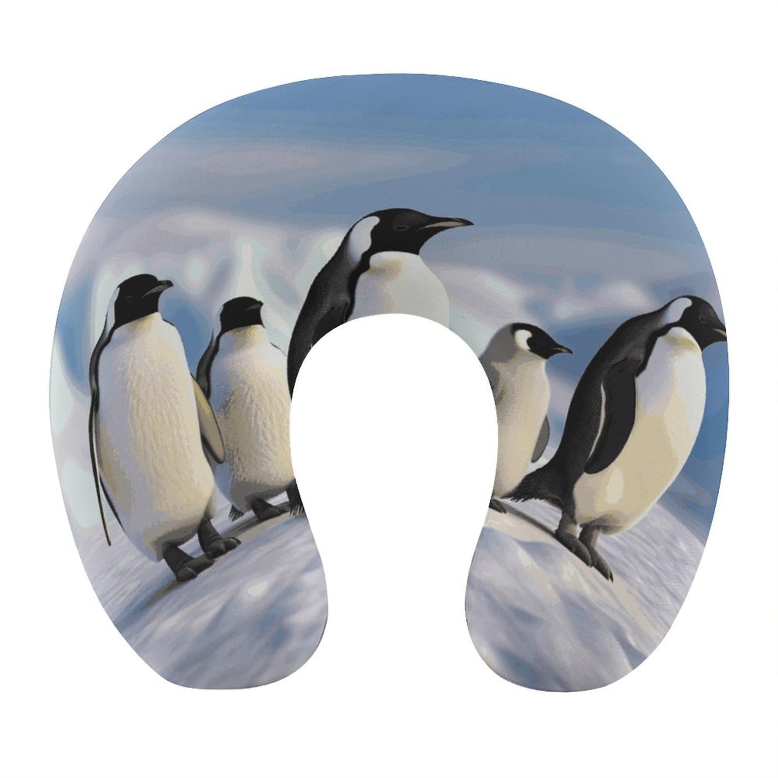 Cute Penguins Travel Pillow Neck Rest Memory Foam U-Shaped Pillow Soft Comfortable Travel Neck Pillow Sleeping Rest Cushion Travel Accessories for Airplane Car Office