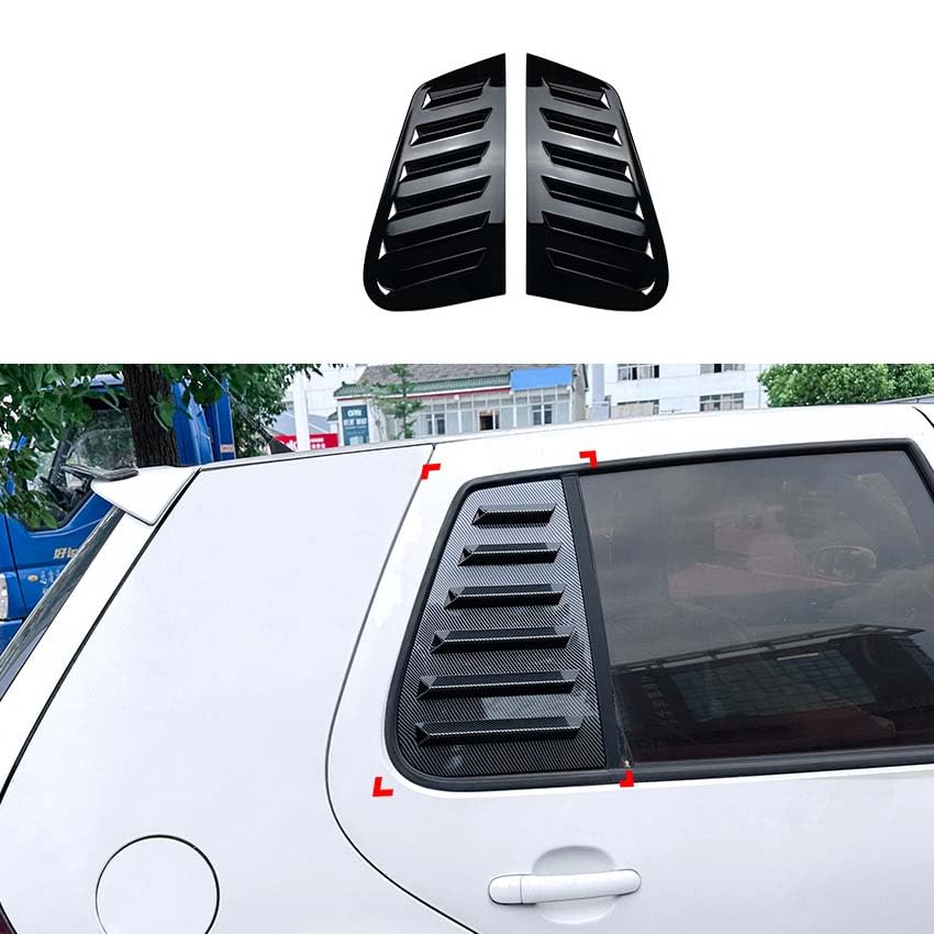 Auto Posteriore Finestra Feritoie per VW Golf 4 MK4 1997-2006, Alettone Posteriore Protezione Tende Lato Vent Accessori,A Bright Black