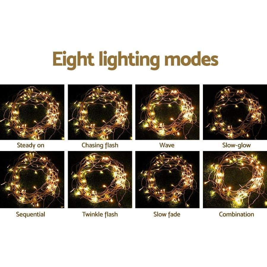 Image of Litehom Icicle Diwali Lights Outdoor, 10ft 96 LED with 16 Drops Icicle Lights, Plug in Lights with 8 Modes Waterproof for Decoration Light for Diwali, Christmas, Birthday, Ganesh Puja (Warm White)