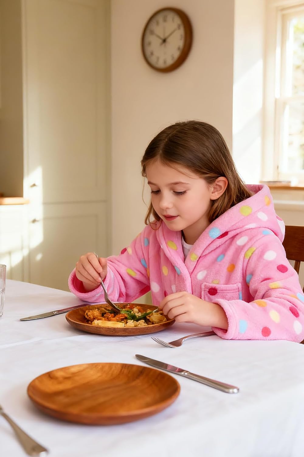 Girls Fleece Hooded Robe Warm Sleepwear for Toddler Kids Soft Fuzzy Bathrobe Gifts - Image 3