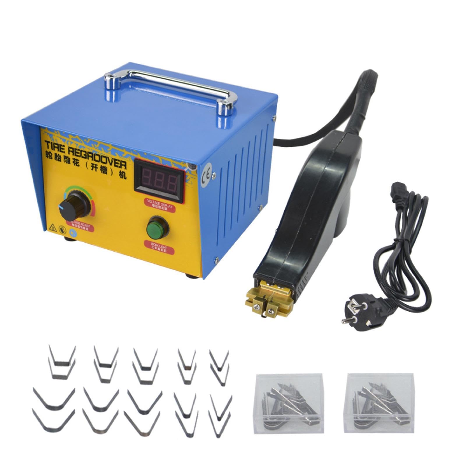 Scanalatrice per pneumatici, strumento portatile professionale, 1000 W con 10 lame, utensile da taglio in gomma portatile per riparazione e ristrutturazione pneumatici di camion e trattori