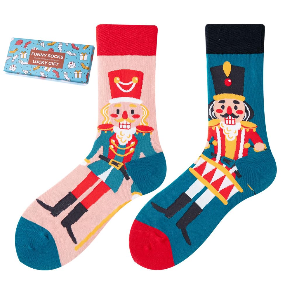 Calcetines Divertidos Unisex para Mujer y Hombre con Diseños Asimétricos en Par - Temas Animales, Comida, Fruta, Deporte y Arte en Algodón - Ideal para Regalos — view 58