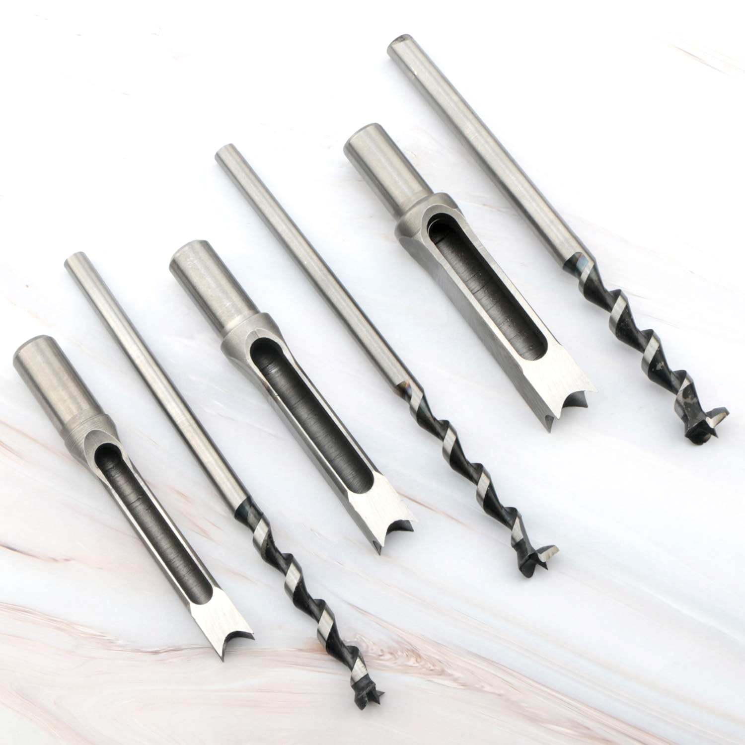 Uptodateproducts 3pcs Woodworking Square Hole Drill Bits Mortising Chisel Set, Countersink Bits Woodworker Hole Saw Power Tool Kits Tool Set 8MM 10MM 12MM 4