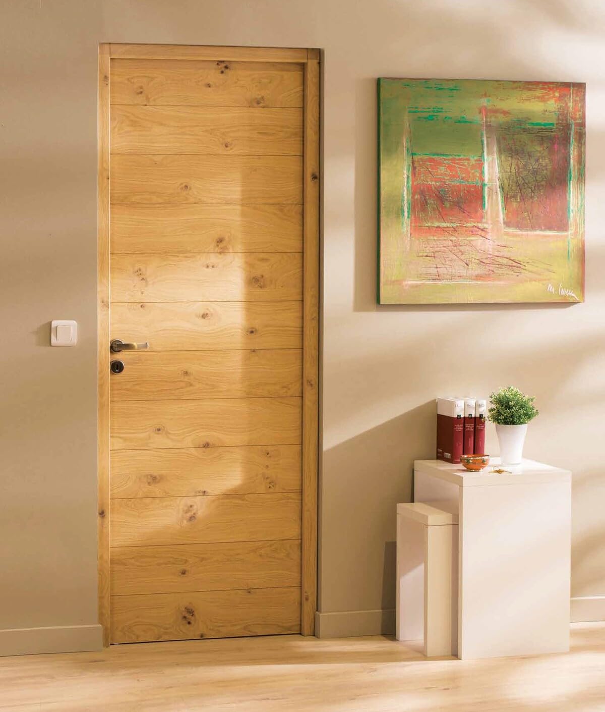 Bloc Porte NOE bois chêne européen 2040 mm x 930 mm Droit en huisserie de 92