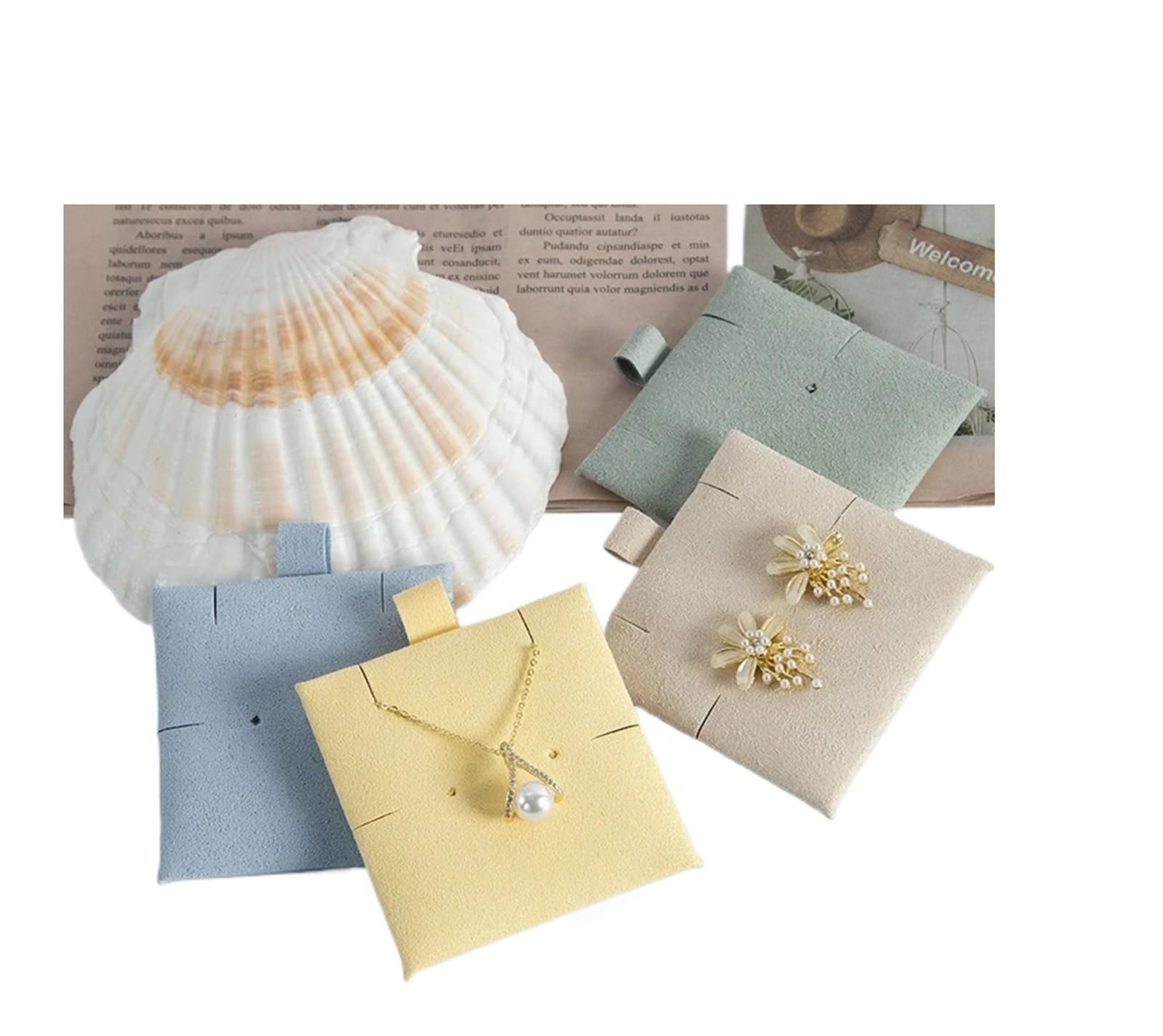 FDzkrtvm Earrings Necklace Display Cards, Earring Cards 15pcs Microfiber Multicolor 6x6cm(Color4)