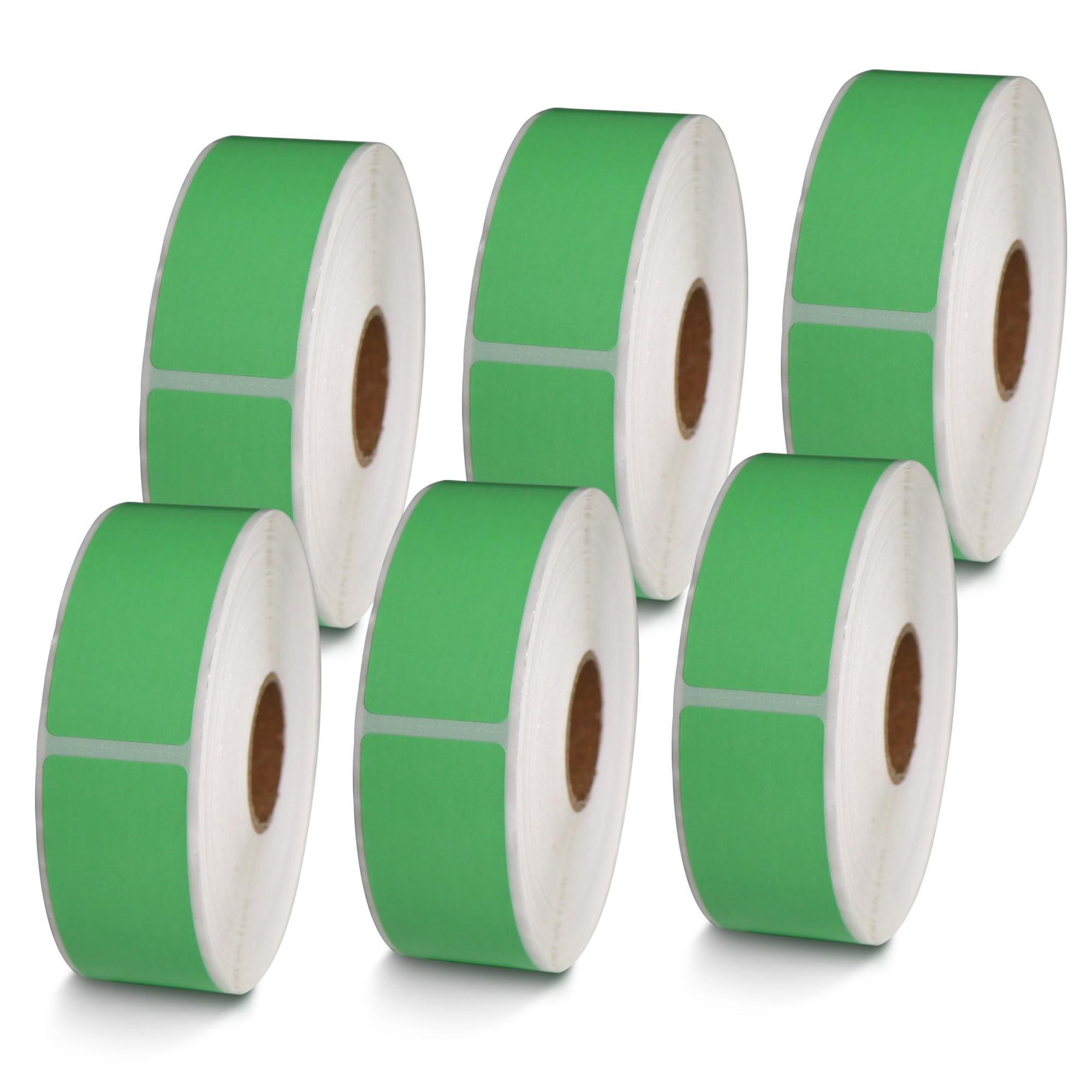 BETCKEY - Etichette per codici a barre e indirizzi da 2,5 x 7,6 cm, compatibili con stampanti Zebra e Rollo, adesivo premium e perforato [verde, 6 rotoli, 3120 etichette]